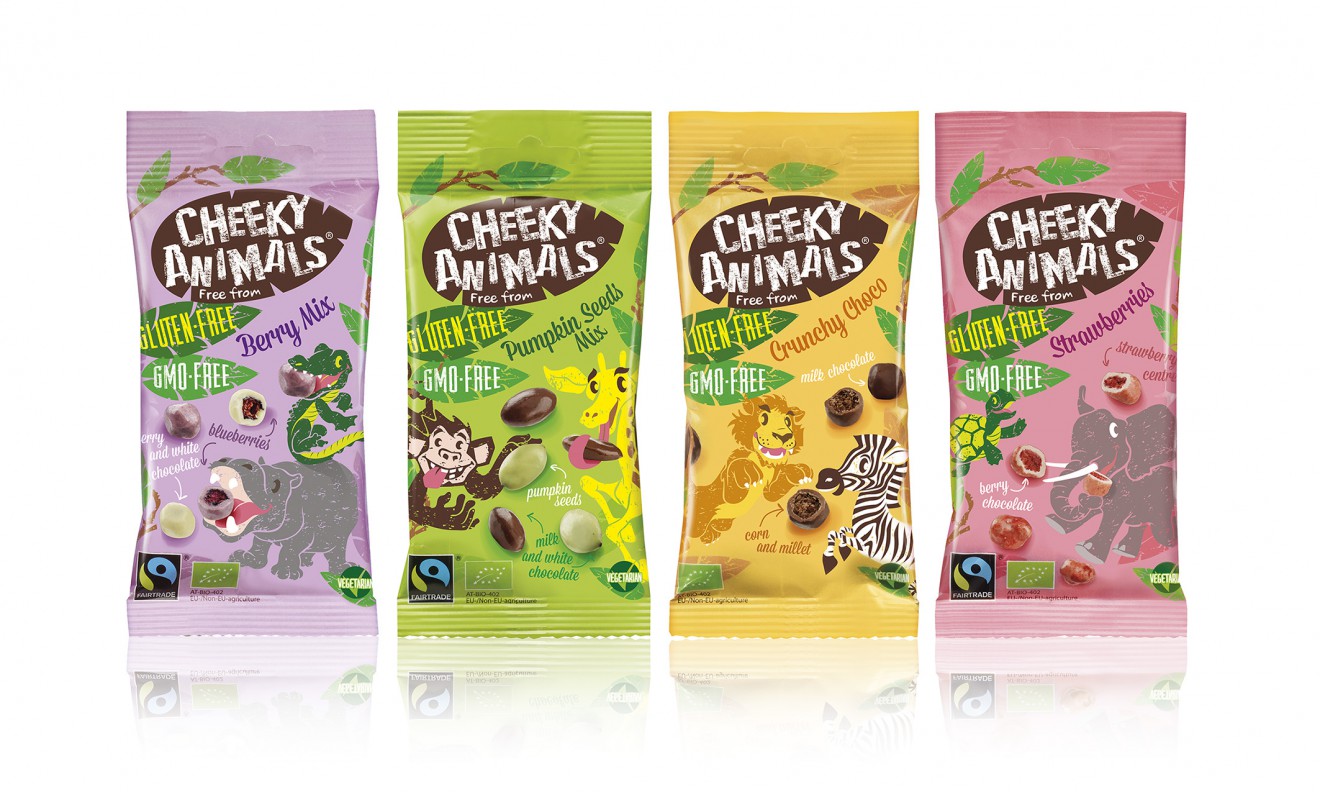 Quatre Mains package design - Packaging design, Line up, Cheeky animals