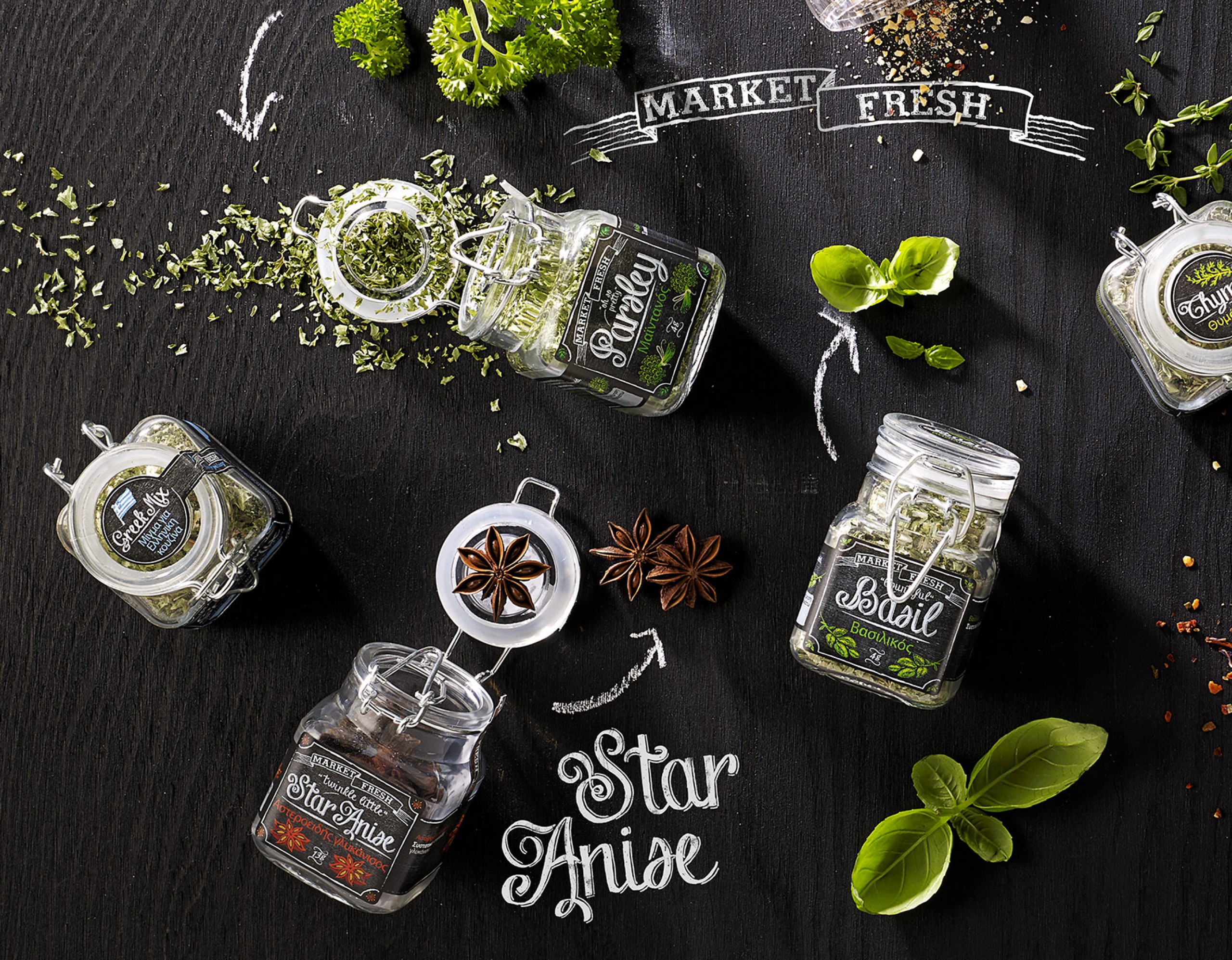 Quatre Mains package design - Package design Market Fresh, Herbs, Spices, Parsley