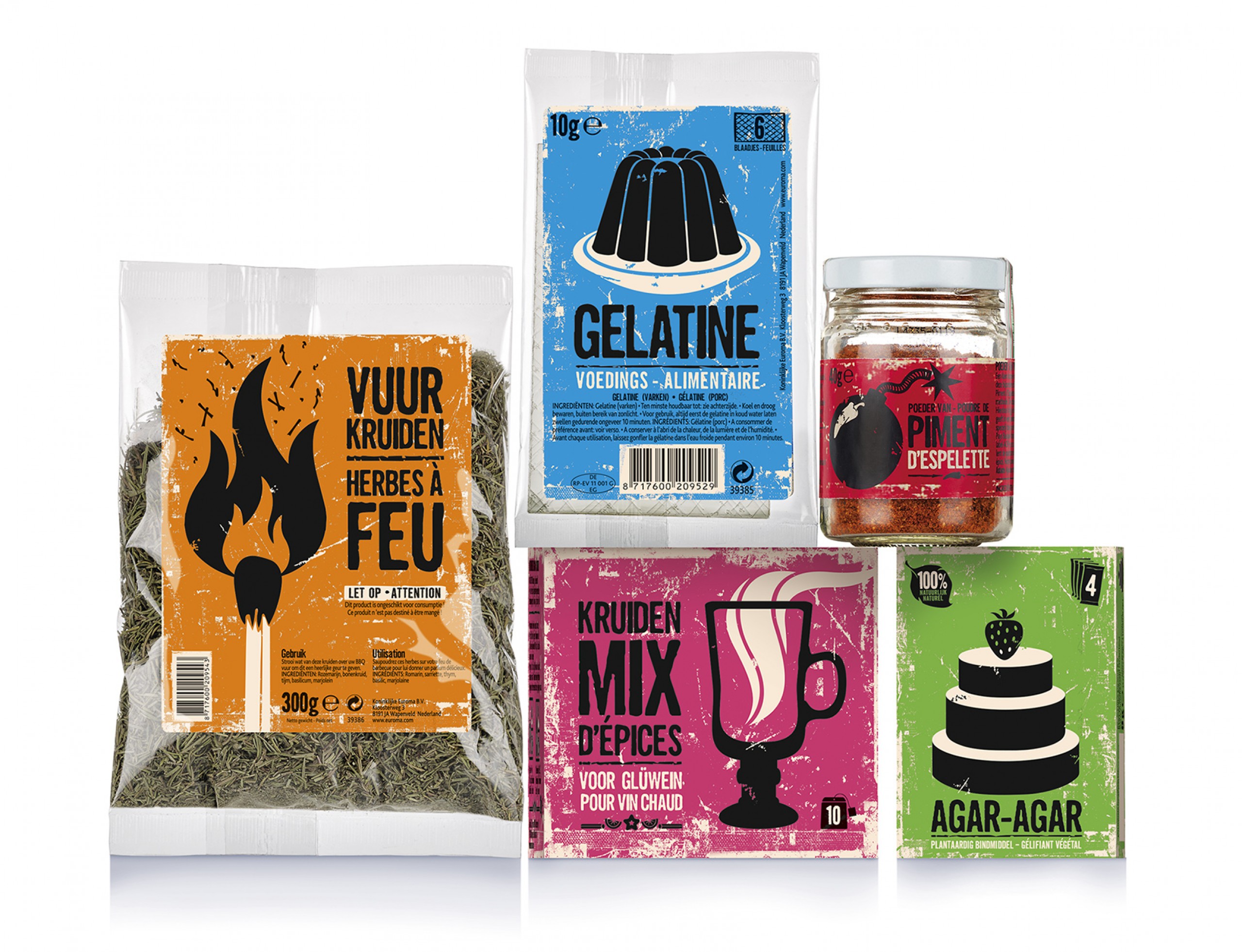 Quatre Mains package design - Package design Series of herbs, Euroma, Retail, subgamma, Herbes, Spices